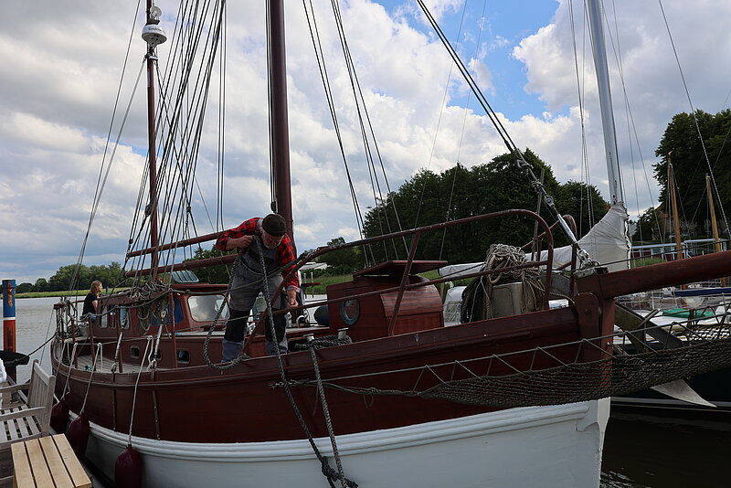 Forschungsschiff-Segelhafen-Louisenlund Die "Kurt Hahn" wurde komplett restauriert und dient nun als Forschungsschiff für die Schüler in der Internatsschule Louisenlund
